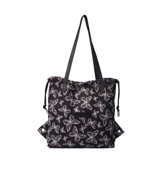 Butterfly Print WB Draw Tote Reg.