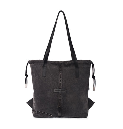 Charcoal Denim Draw Tote Reg.