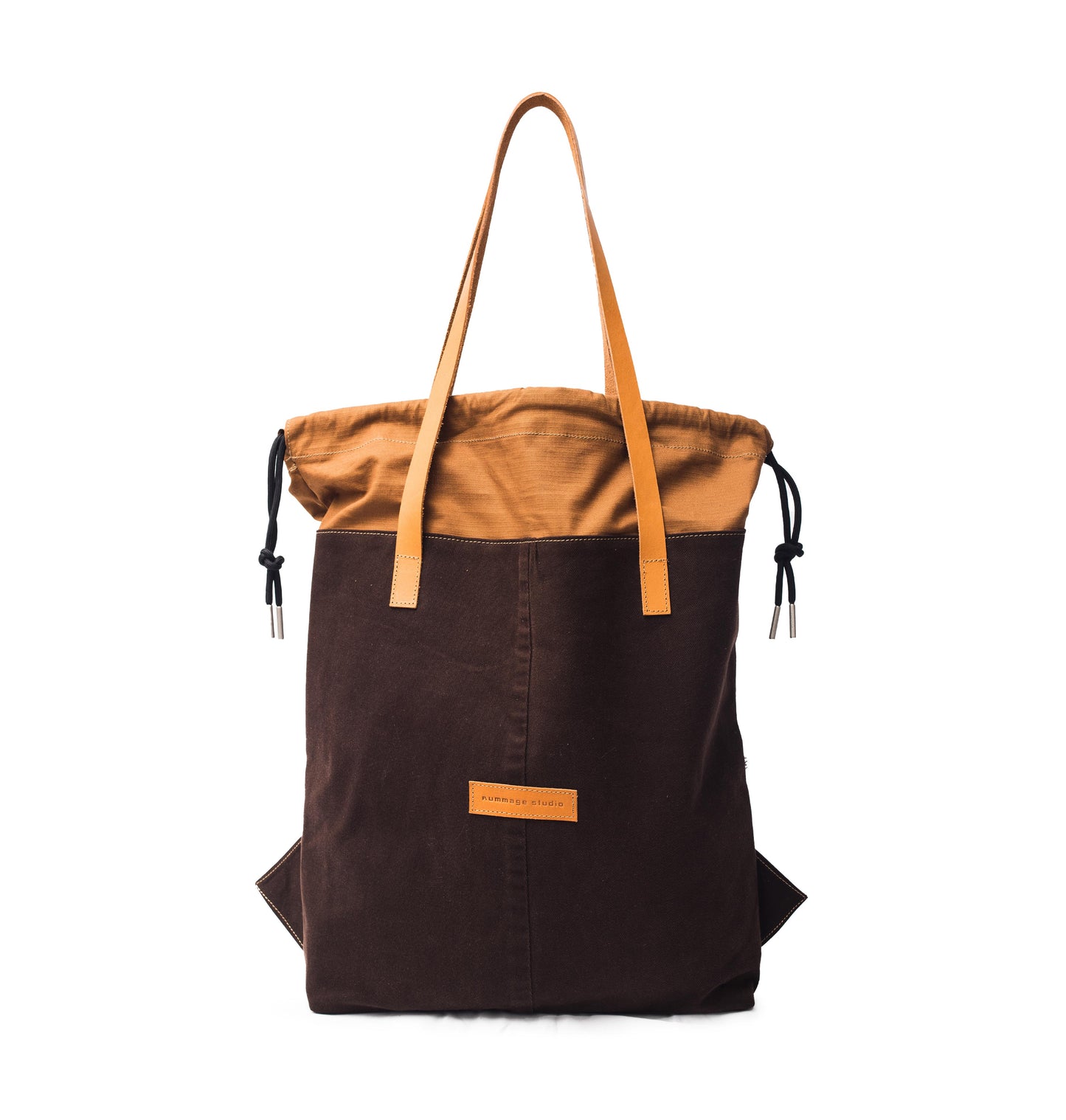 Chocolate Denim Draw Tote Ext.