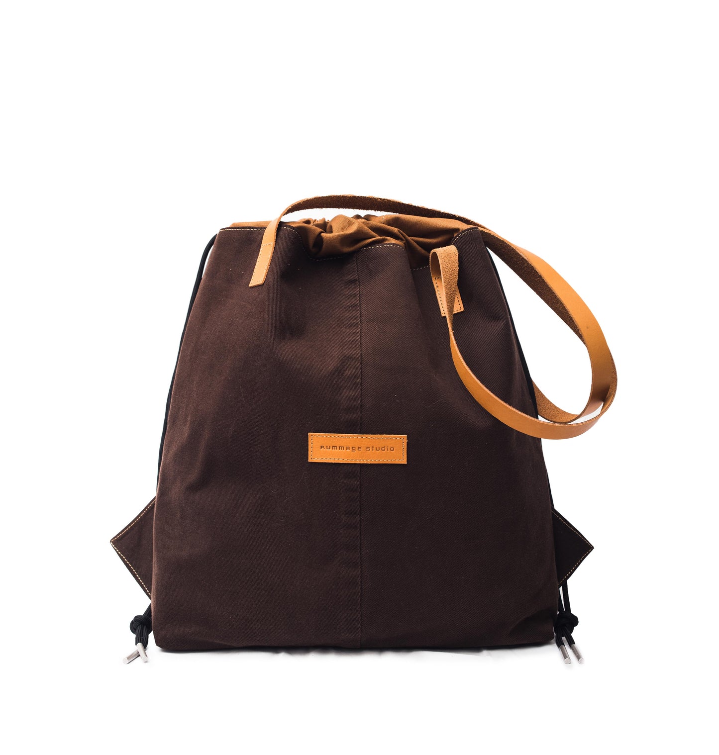 Chocolate Denim Draw Tote Ext.