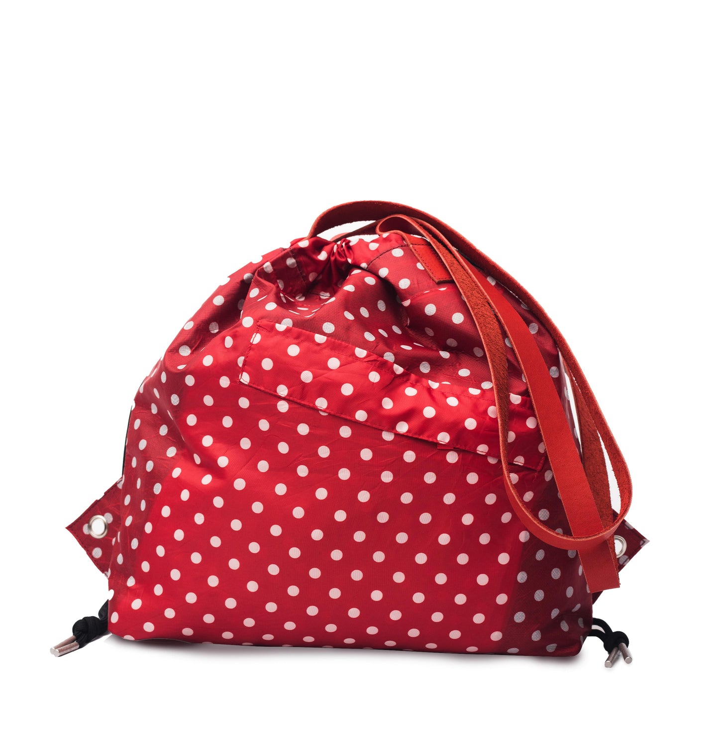 Red Polka Dot Print WB Draw Tote Reg.