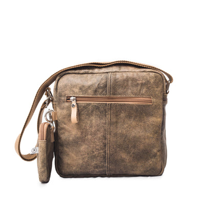 Carob Leather Crossbody Bag