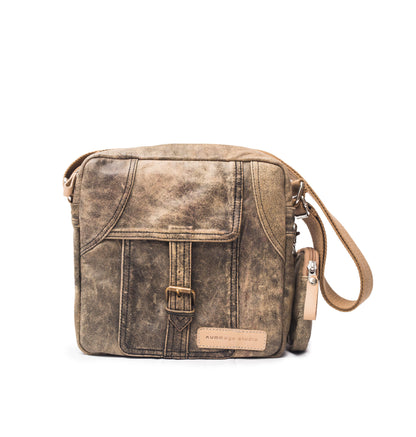 Carob Leather Crossbody Bag