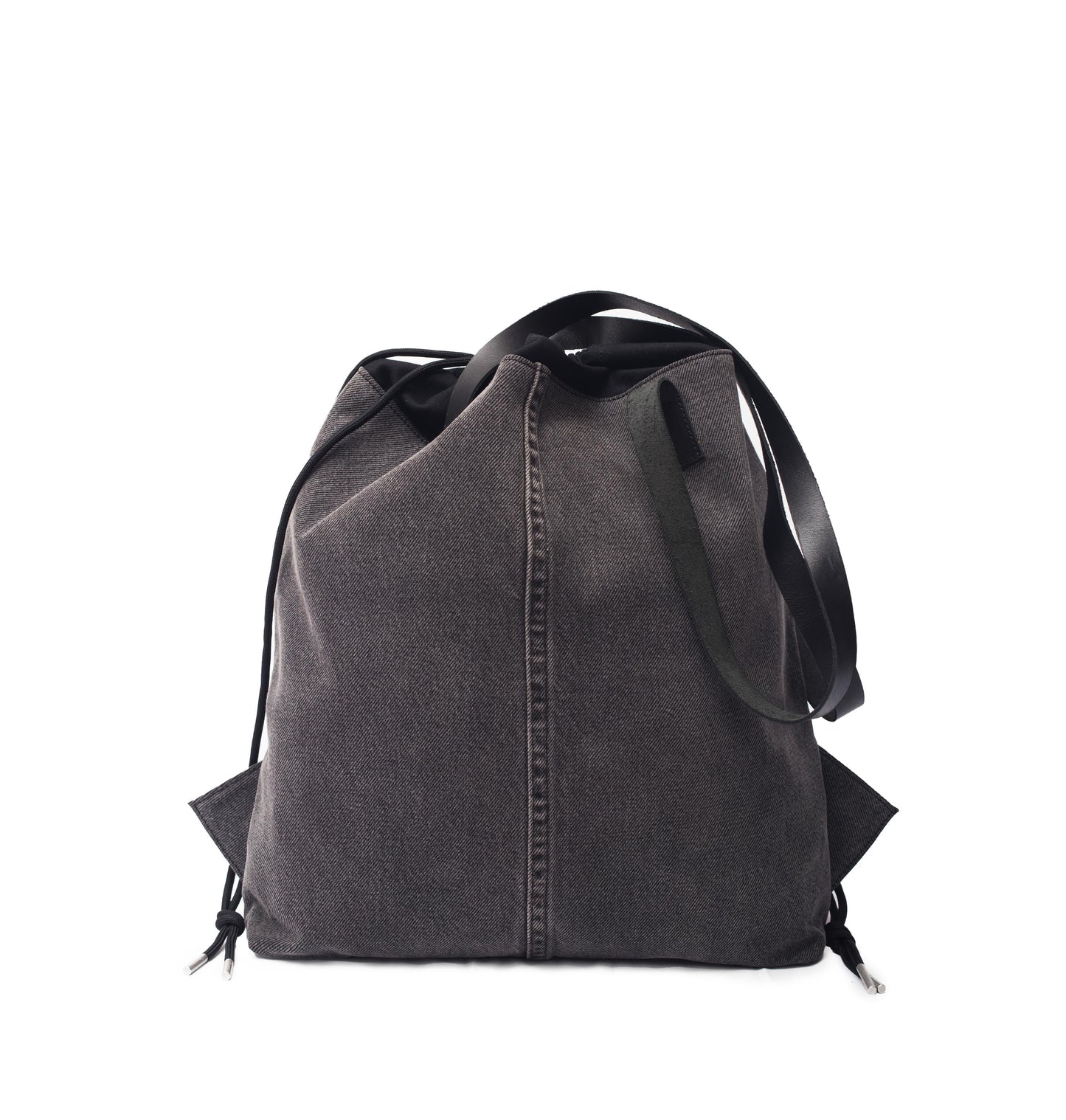 Charcoal Denim Draw Tote Ext.