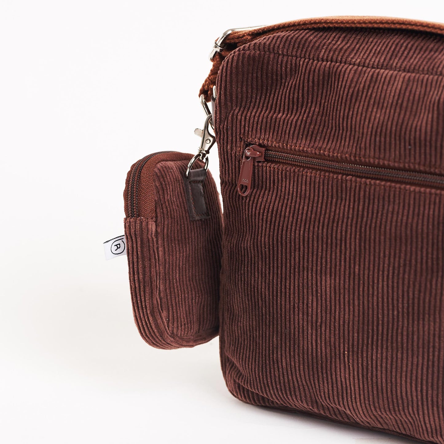 Corduroy Pecan Crossbody Bag