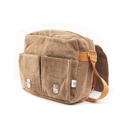 Corduroy Beige Messenger Bag