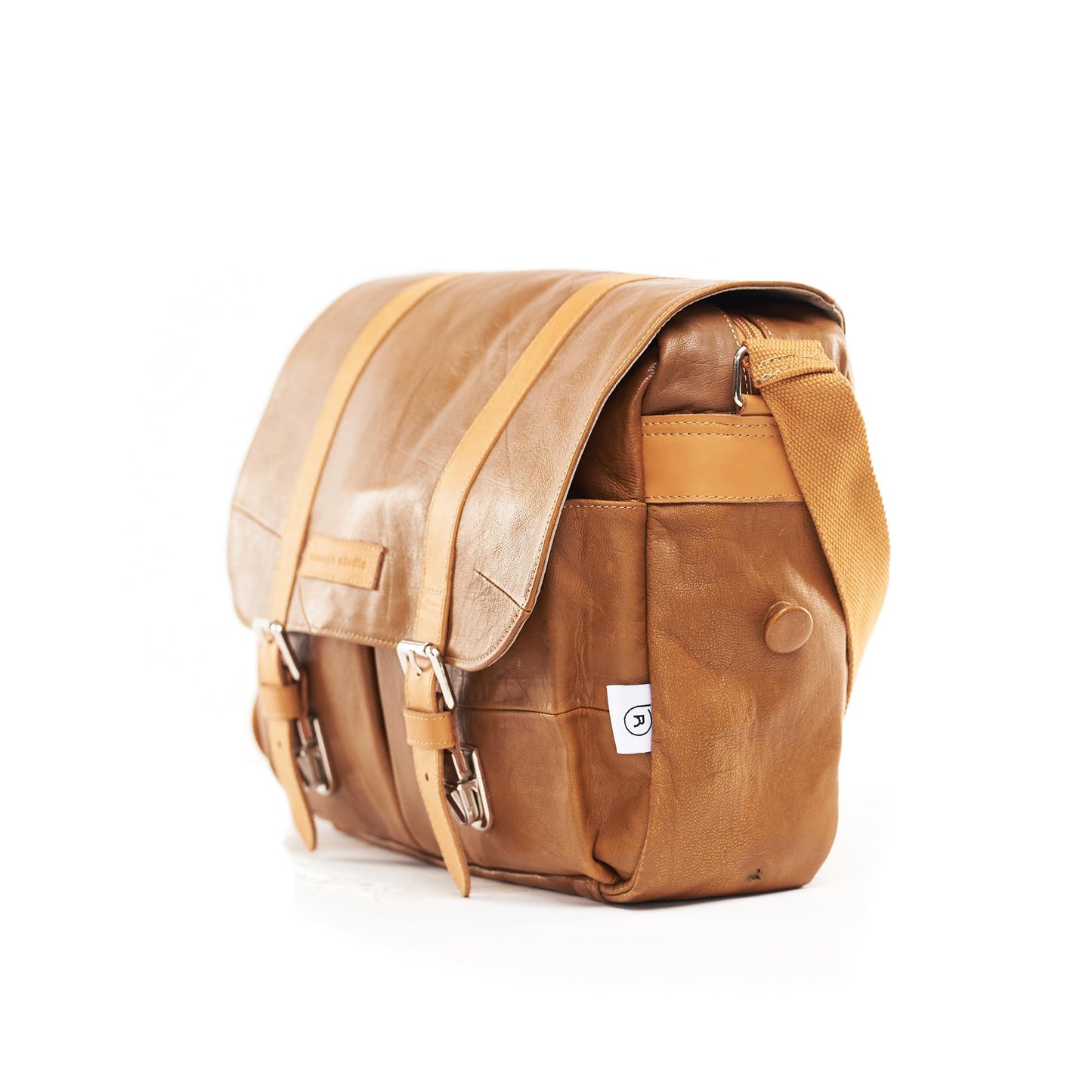 Leather Ochre Messenger Bag