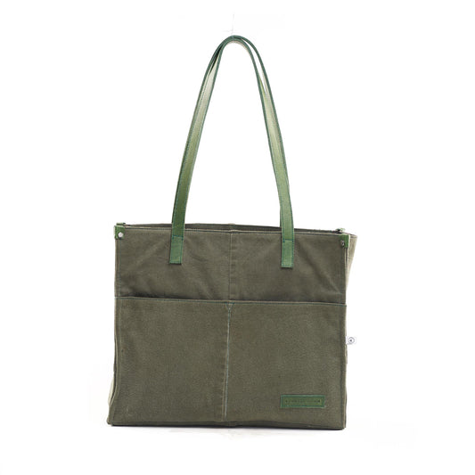 Denim Moss Office Tote