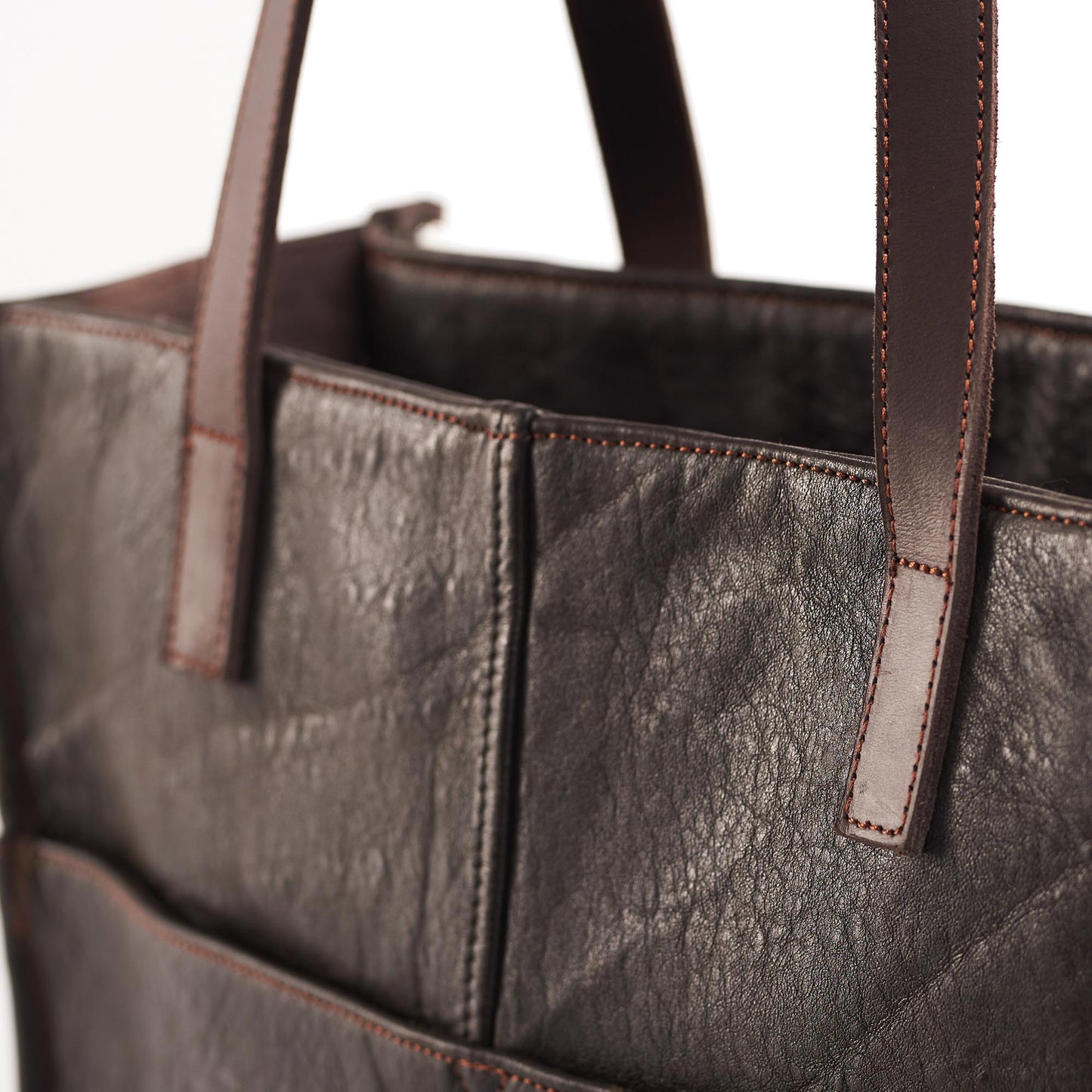 Leather Chocolate Office Tote